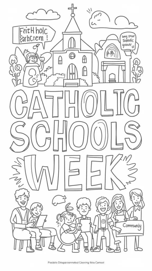 catholic schools week coloring page